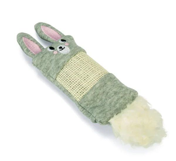Beeztees Kitten Speeltje Konijn Met Krinkel Grijs