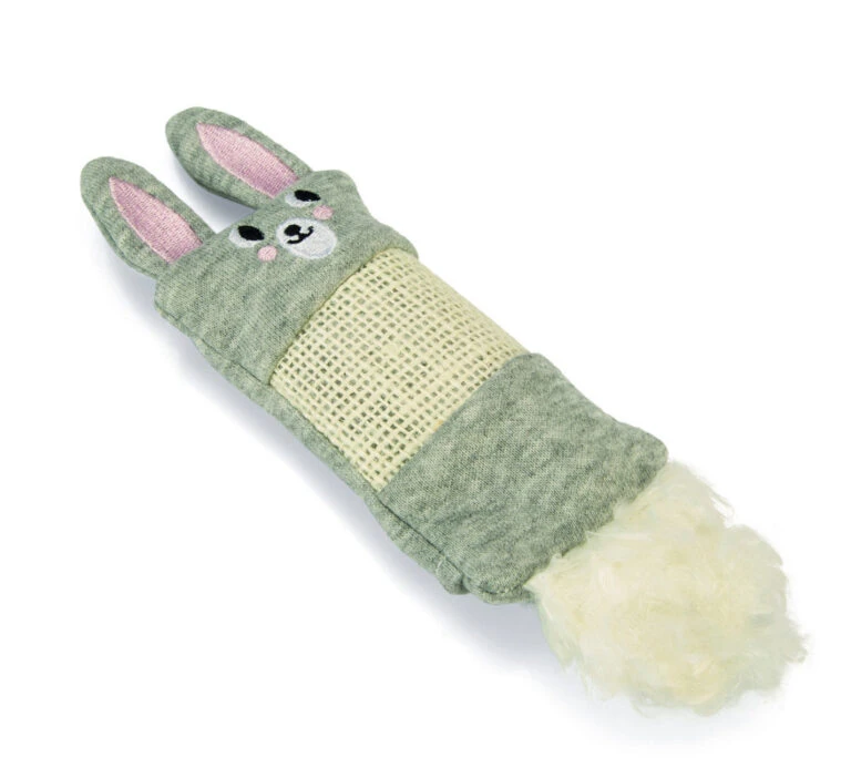 Beeztees Kitten Speeltje Konijn Met Krinkel Grijs