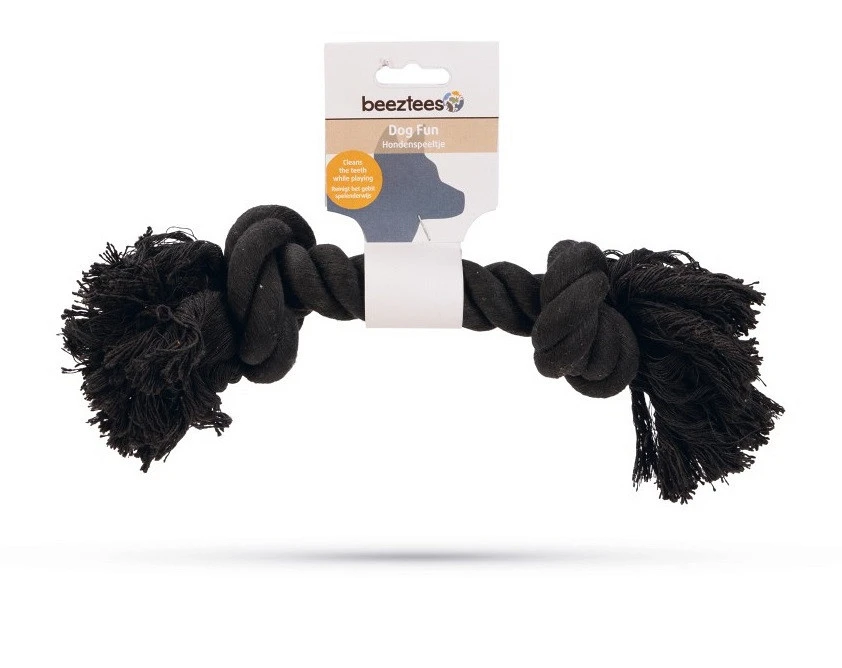 Beeztees Flossytoy 2 Knopen Zwart 4 Beeztees Flossytoy 2 Knopen Zwart - Afbeelding 4