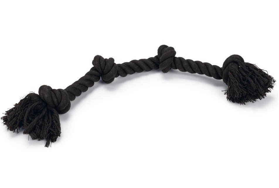 Beeztees Flossytoy 4 Knopen Zwart 3 Beeztees Flossytoy 4 Knopen Zwart - Afbeelding 3