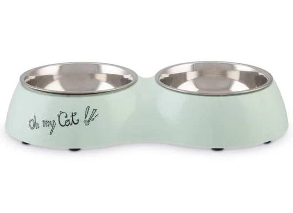 Beeztees Voer- En Drinkbak Oh My Cat Mint 2 X 160 Ml