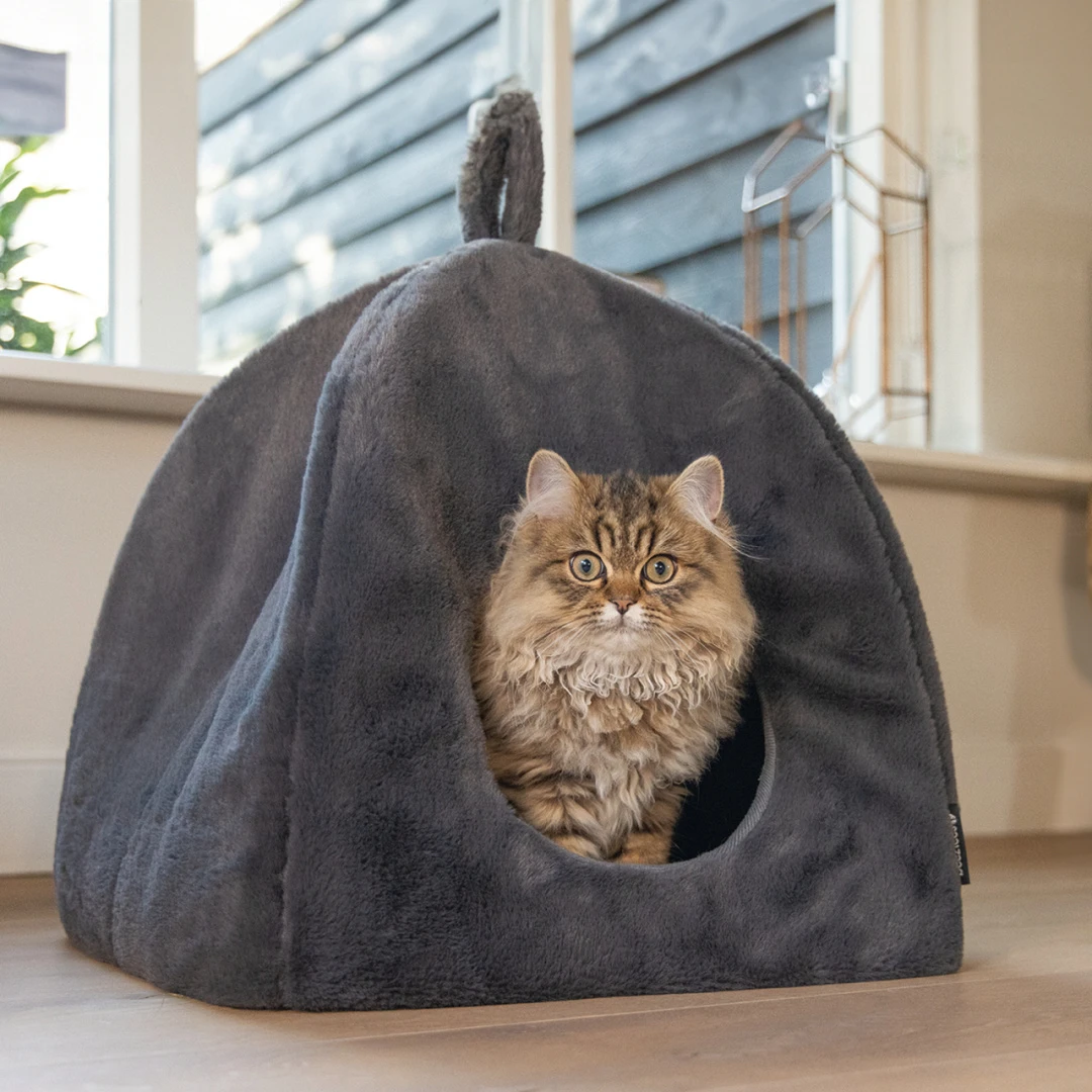 Beeztees Kattenhuis Moza Antraciet 4 Beeztees Kattenhuis Moza Antraciet - Afbeelding 4