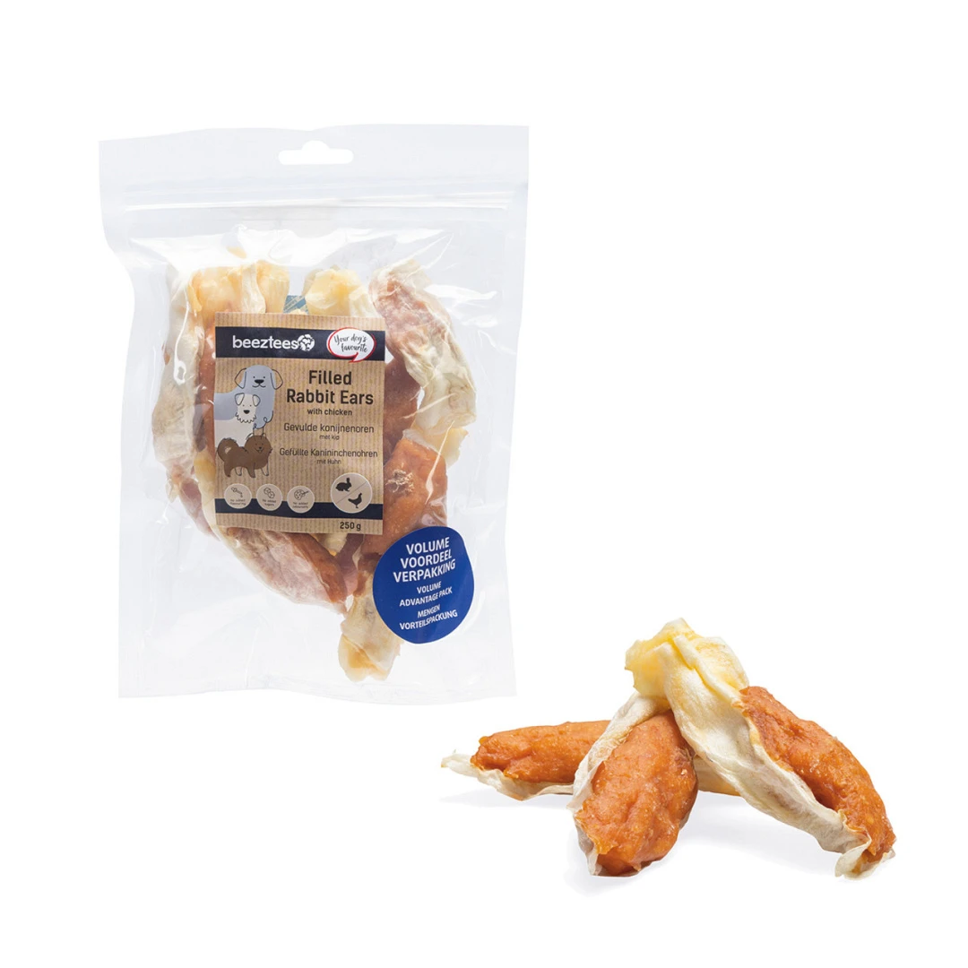 Beeztees Konijnenoren Gevuld Met Kip 250 Gr 3 Beeztees Konijnenoren Gevuld Met Kip 250 Gr - Afbeelding 3