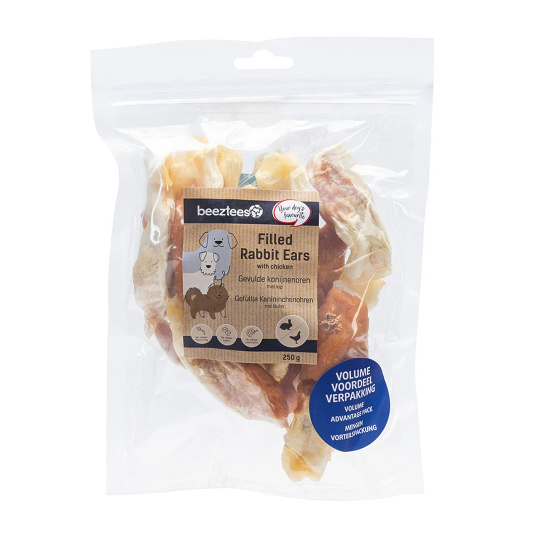 Beeztees Konijnenoren Gevuld Met Kip 250 Gr 1 Beeztees Konijnenoren Gevuld Met Kip 250 Gr