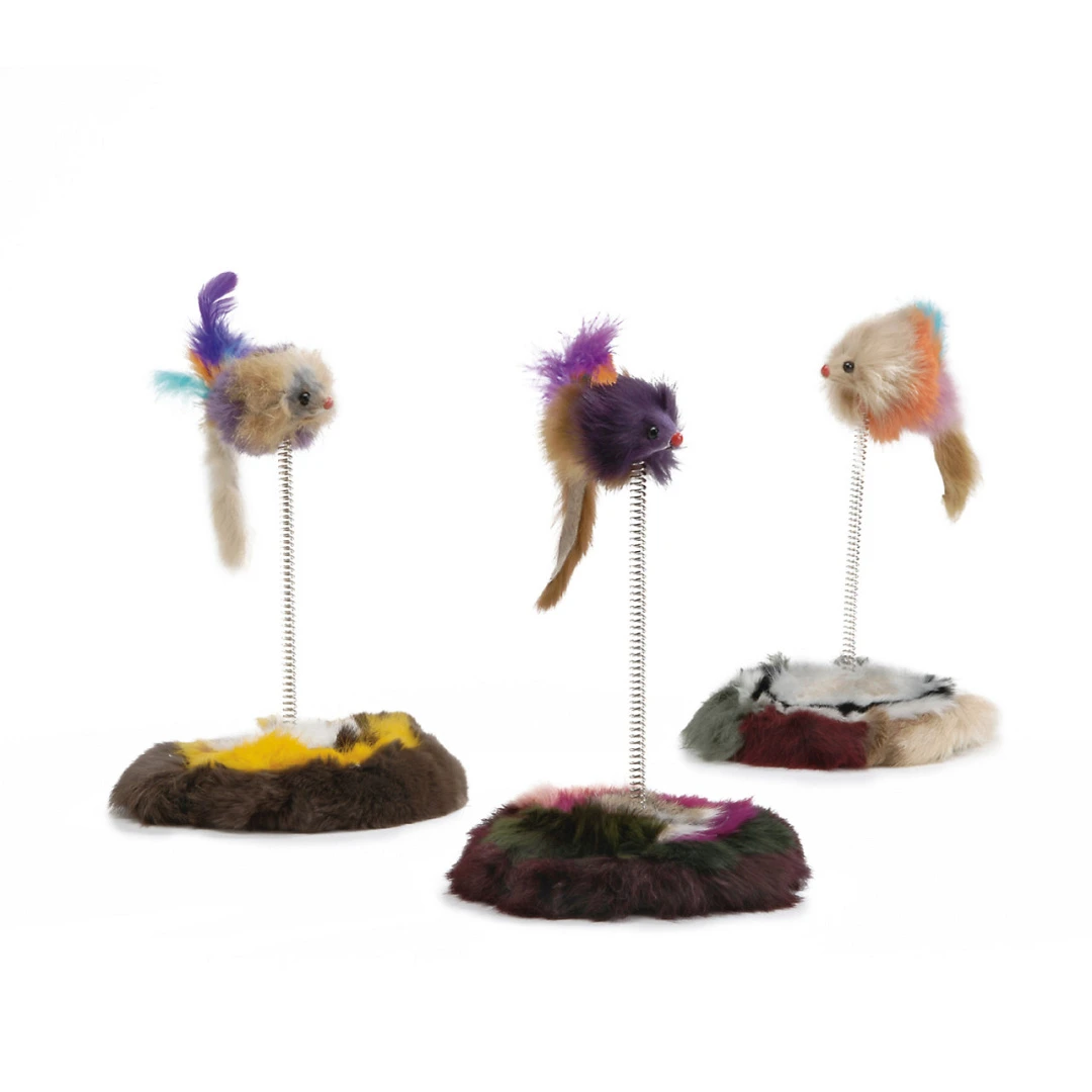 Beeztees Muis Op Springveer Assorti 1 Beeztees Muis Op Springveer Assorti