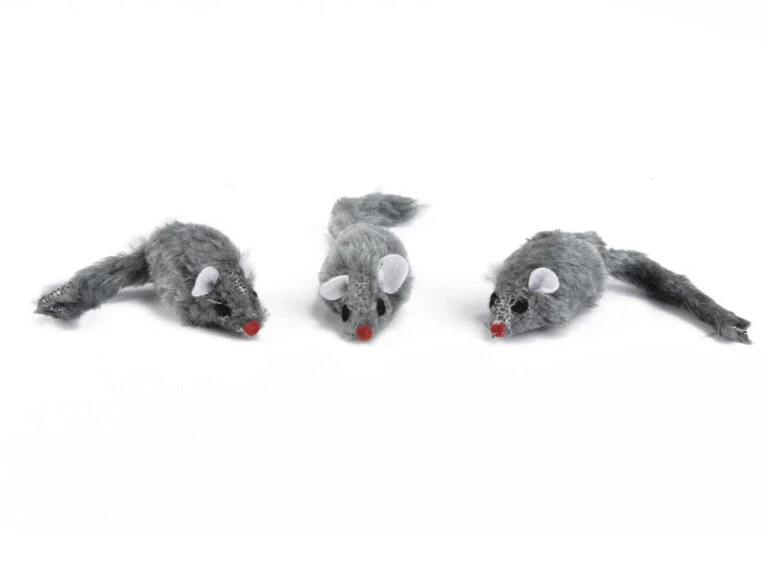 Beeztees Muisje 3 St Grijs